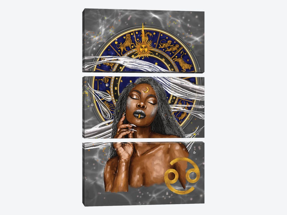 Cancer Woman Zodiac by Poetically Illustrated 3-piece Art Print
