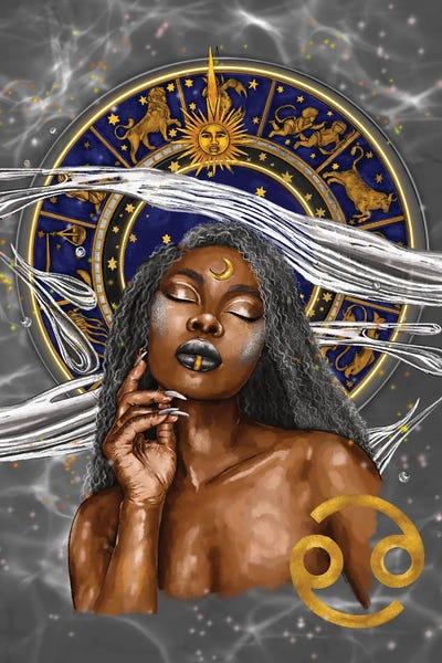 Cancer: Cancer Woman Zodiac by Poetically Illustrated
