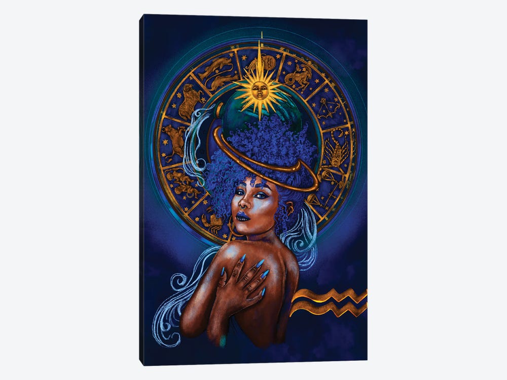 Aquarius Woman by Poetically Illustrated 1-piece Canvas Artwork