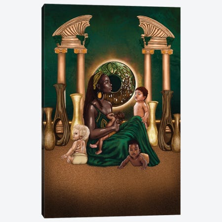 Divine Mother And Children Canvas Print #POI93} by Poetically Illustrated Canvas Print