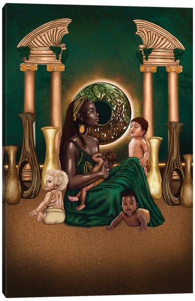 Divine Mother And Children Canvas Art Print - Poetically Illustrated