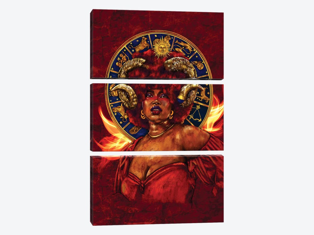 Aries Woman by Poetically Illustrated 3-piece Canvas Artwork