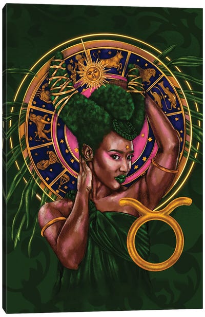 Taurus Woman Canvas Art Print - Poetically Illustrated