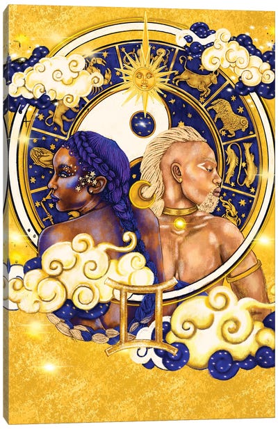Gemini Twins Canvas Art Print - Poetically Illustrated
