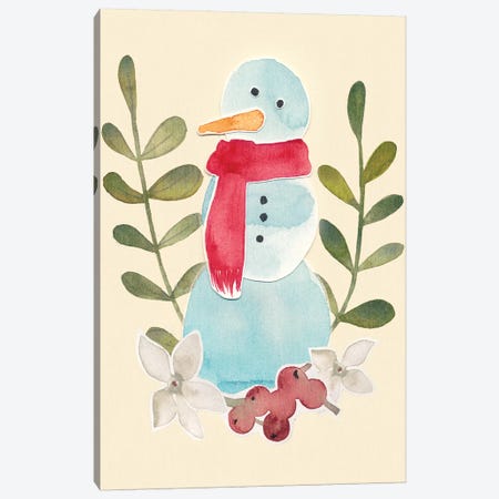 Snowman Cut-Out I Canvas Print #POP113} by Grace Popp Canvas Wall Art