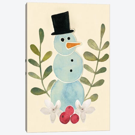 Snowman Cut-Out II Canvas Print #POP114} by Grace Popp Art Print