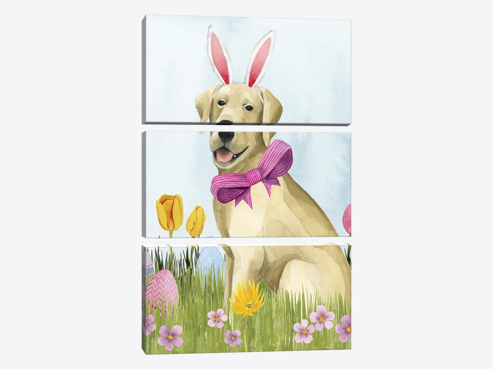 Puppy Easter I by Grace Popp 3-piece Canvas Wall Art