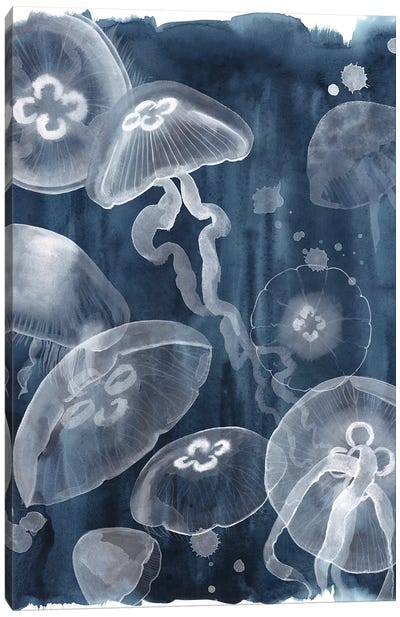 Moon Jellies I Canvas Art Print - Jellyfish Art