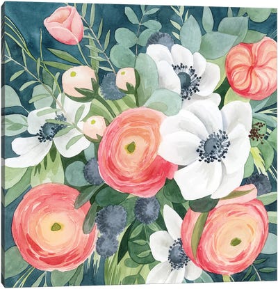 Bewitching Bouquet I Canvas Art Print - Ranunculus Art