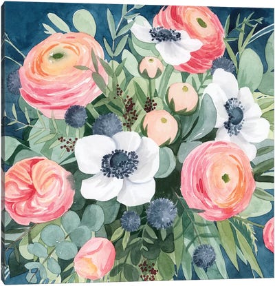 Bewitching Bouquet II Canvas Art Print - Ranunculus Art