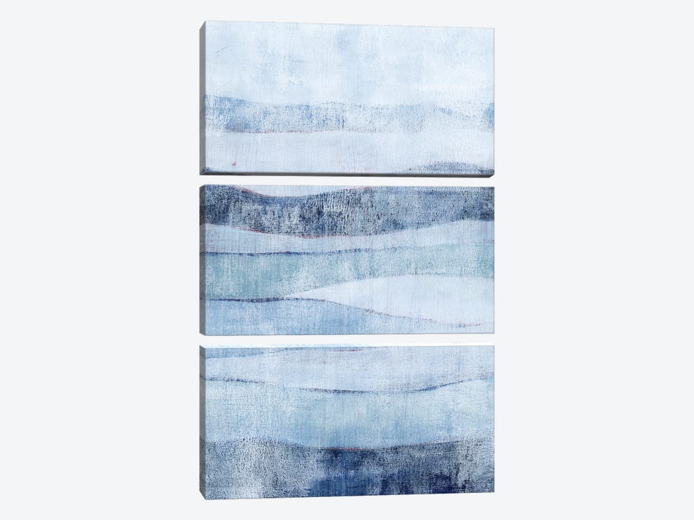 White Out in Blue II by Grace Popp 3-piece Canvas Wall Art