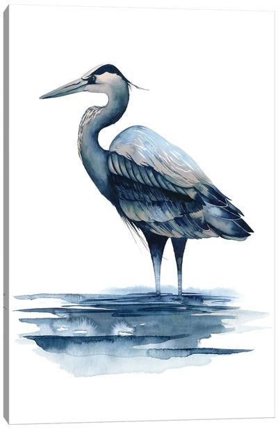 Azure Heron I Canvas Art Print - Great Blue Heron Art
