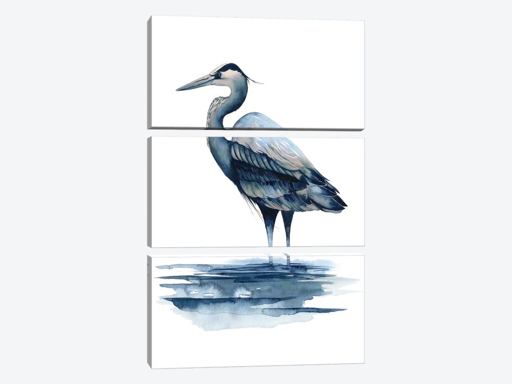 Azure Heron I by Grace Popp 3-piece Canvas Art Print