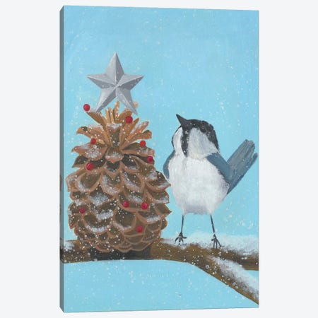 Chickadee Christmas Collection D Canvas Print #POP1622} by Grace Popp Canvas Print