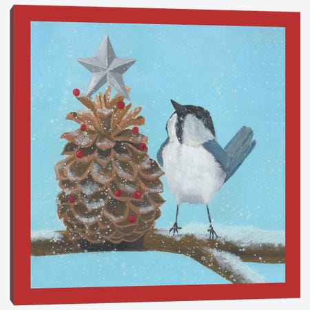Chickadee Christmas Collection L Canvas Print #POP1629} by Grace Popp Canvas Print