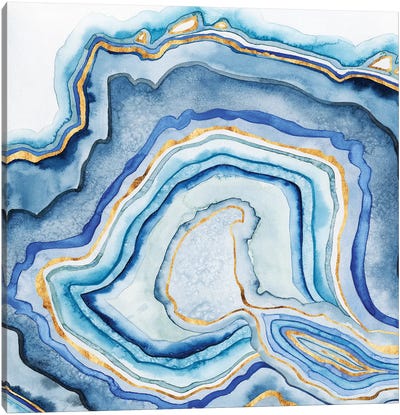 Cobalt Agate I Canvas Art Print - Grace Popp