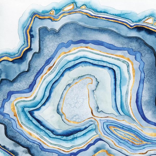 Large Modern Art - Canvas Prints: Cobalt Agate I by Grace Popp