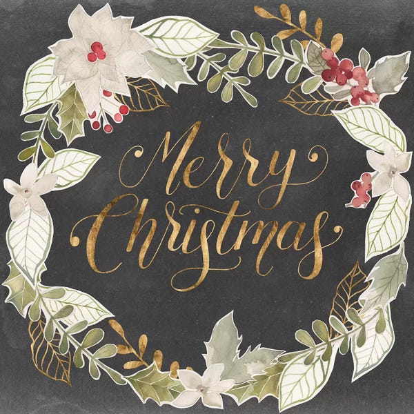 Christmas Signs & Sentiments: Gilded Christmas I by Grace Popp