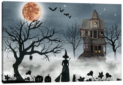 Harvest Moon Collection A Canvas Art Print - Witch Art