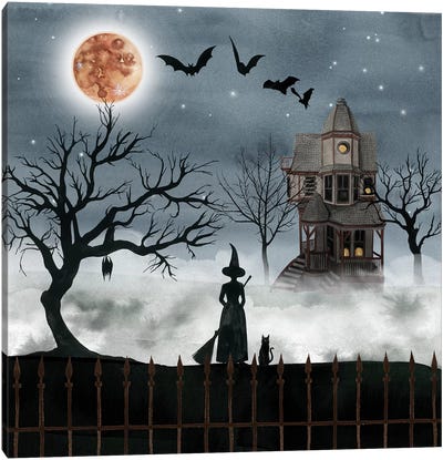 Harvest Moon I Canvas Art Print - Halloween Art