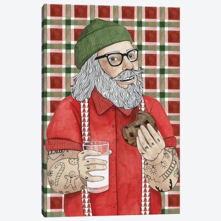 Hipster Santa I Canvas Print #POP1746} by Grace Popp Canvas Print