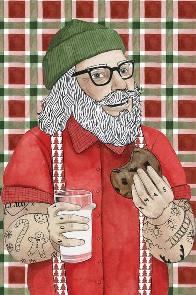 Naughty Or Nice: Hipster Santa I by Grace Popp