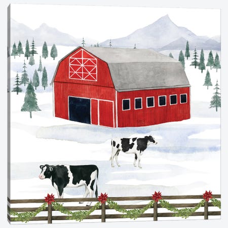 Santa's Farm Collection A Canvas Print #POP1789} by Grace Popp Canvas Wall Art