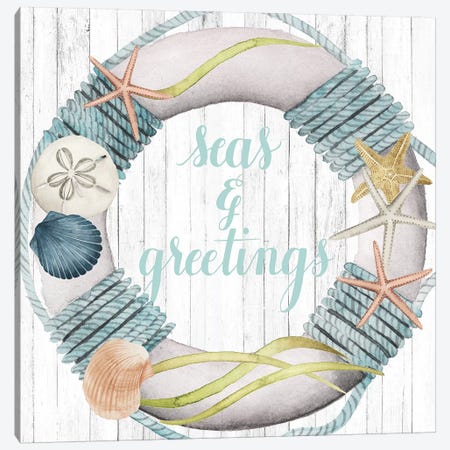 Seas & Greetings Collection A Canvas Print #POP1796} by Grace Popp Canvas Wall Art
