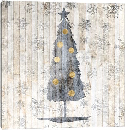 Sophisticated Christmas II Canvas Art Print - Christmas Trees & Wreath Art