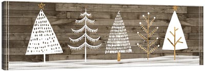 Wooded White Christmas Collection D Canvas Art Print - Pine Tree Art