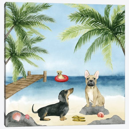 Dogs on Deck I Canvas Print #POP1878} by Grace Popp Canvas Artwork