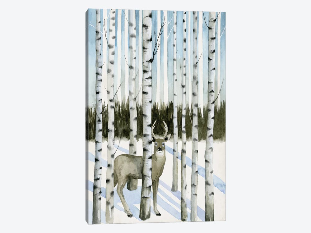 Deer In Snowfall I 1-piece Canvas Art