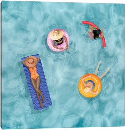 Poolside I Canvas Art Print - Swimming Art