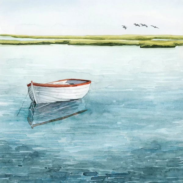 Rowboats: Anchored Bay I by Grace Popp