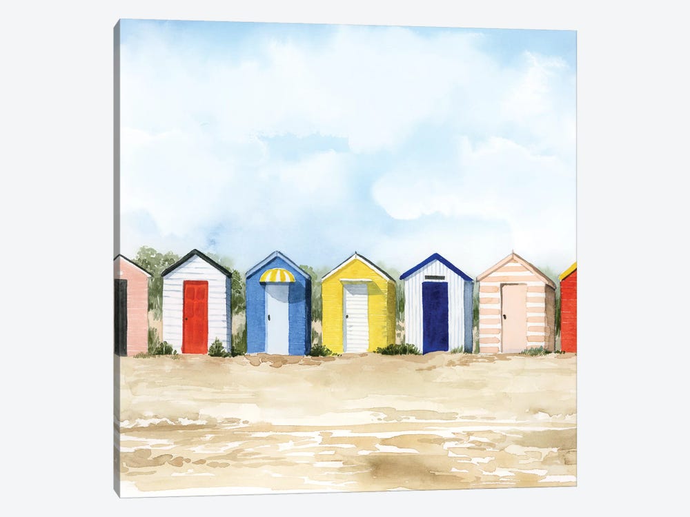 Beach Huts II by Grace Popp 1-piece Canvas Art