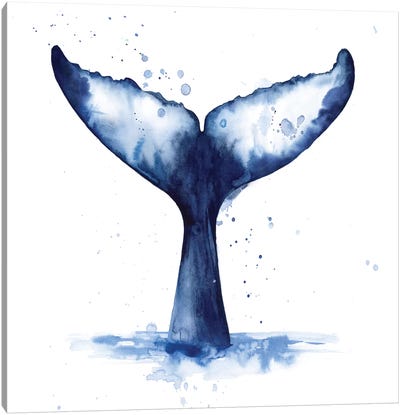 Whale Wave I Canvas Art Print - Kids Nautical Art