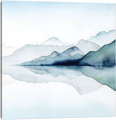 Glacial II Canvas Art Print - Indigo & White 