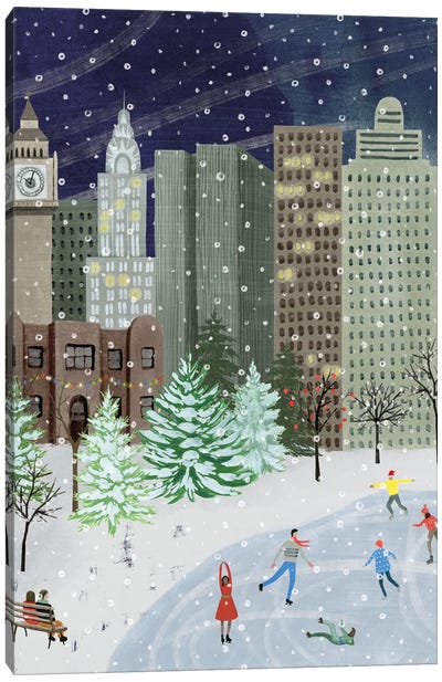 Christmas in the City I Canvas Art Print - Holiday Décor