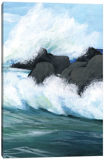 Barrel Break II Canvas Art Print - Rocky Beach Art