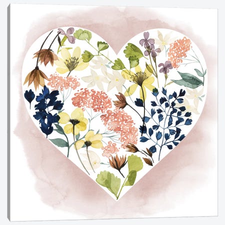 Love Floral II Canvas Print #POP236} by Grace Popp Canvas Wall Art