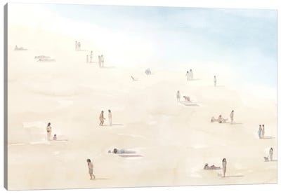 Beach Goers III Canvas Art Print - Coastal & Ocean Abstract Art