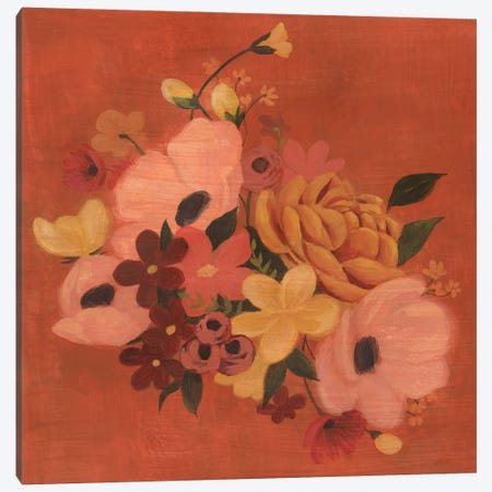 Burnt Orange Bouquet I Canvas Print #POP2511} by Grace Popp Canvas Print