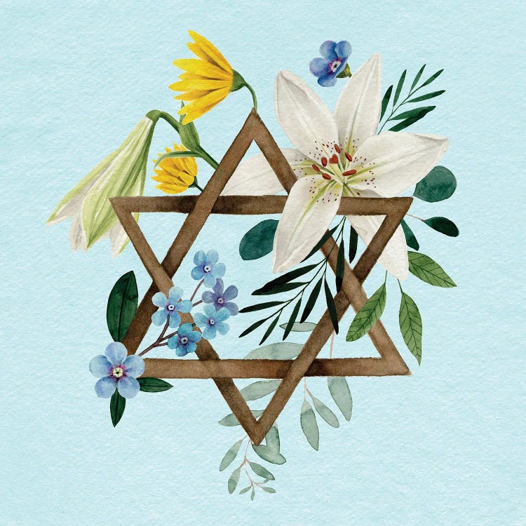 Floral Hanukkah I by Grace Popp wall art
