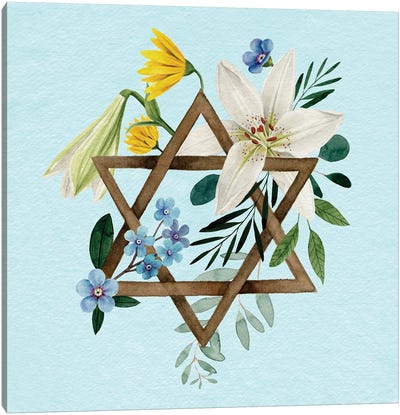 Floral Hanukkah I Canvas Art Print