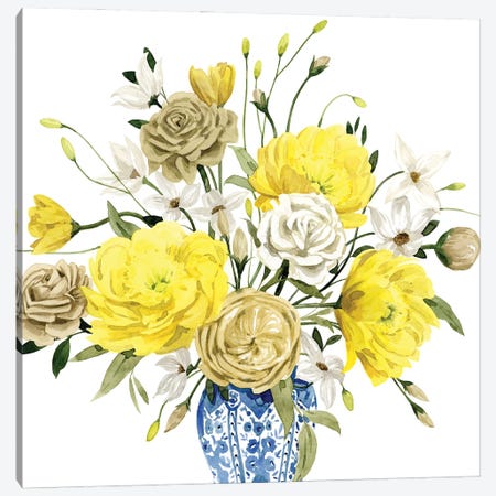 Yellow And Ultramarine Bouquet III Canvas Print #POP2592} by Grace Popp Art Print