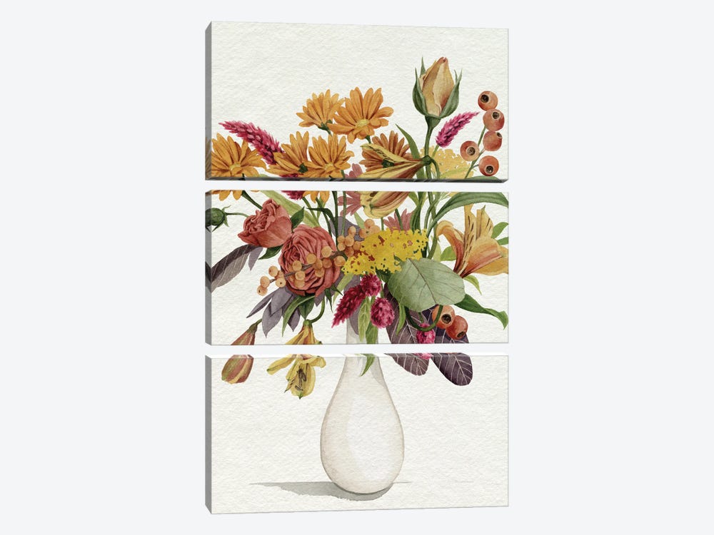 End Of Season Bouquet I by Grace Popp 3-piece Canvas Print