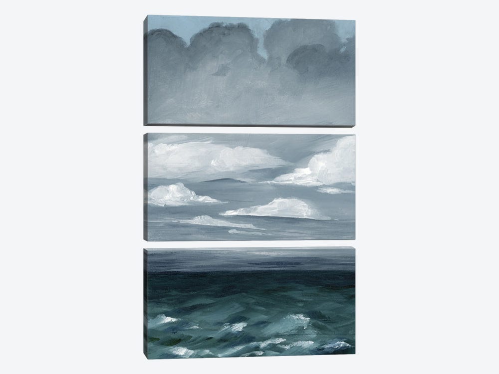 Grey High Seas I by Grace Popp 3-piece Canvas Print