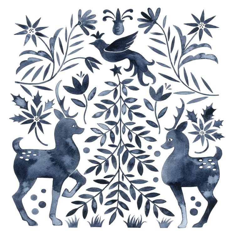 Otomi Inspired Christmas IV by Grace Popp wall art