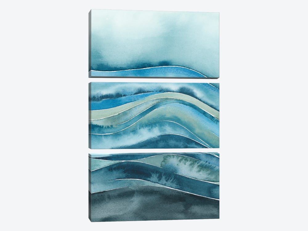 Quiet Wave I by Grace Popp 3-piece Canvas Art Print