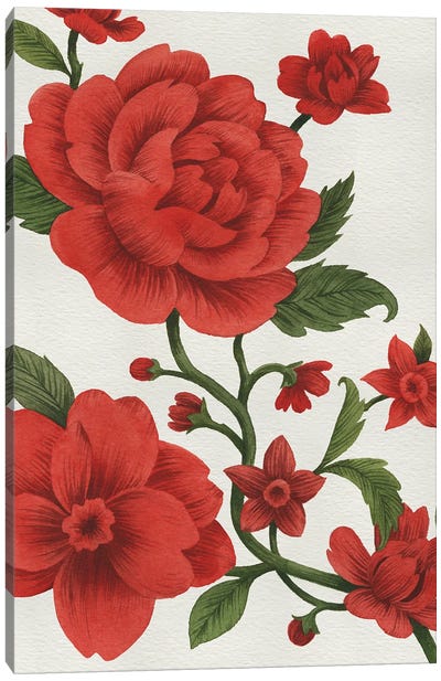 Scarlet Chinoiserie I Canvas Art Print - Chinoiserie Art